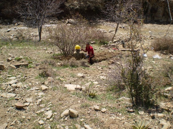 2009 03 03 - Digging Trench for Well Water Transport Line - Rocky Soil and Solid Rock - 2009_595